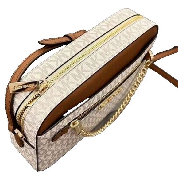 Michael Kors Jet Set Crossbody Bag Shoulder with Large Zip Chain - Brown - Picture 2 of 5